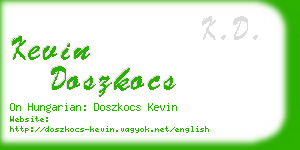 kevin doszkocs business card